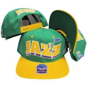  New Orleans Jazz Green/Yellow Two Tone Plastic Snapback 