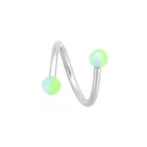  16g 2 TONE GLOW A+B BALL Eyebrow Belly Ring Sprial Mix My 