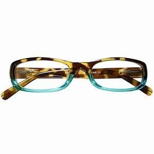 Eyewear Eco Friendly Reading Glasses Full Rectangle Frame in Two Tone 