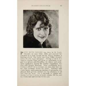 1925 Patsy Ruth Miller Tom Moore Silent Film Actor   Original Halftone 