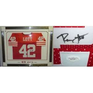 Signed Ronnie Lott Jersey   HOF Framed SF JSA COA   Autographed NFL 