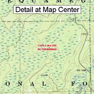  USGS Topographic Quadrangle Map   Clam Lake SW, Wisconsin 