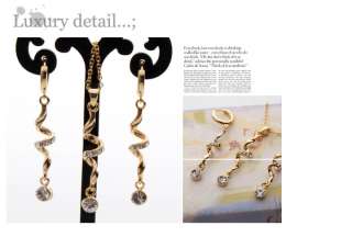 14K GOLD GP Hot Snake Fashion Necklace Earrings sets  