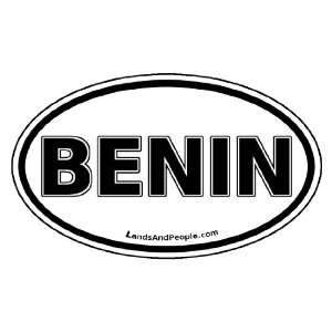 Benin West Africa State Car Bumper Sticker Decal Oval Black and White