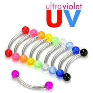  18G MICRO BENT BARBELL WITH ACRYLIC BALLS 18g 5/16 (8mm 