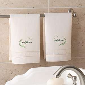   St Patricks Day Personalized Ecru Linen Guest Towels