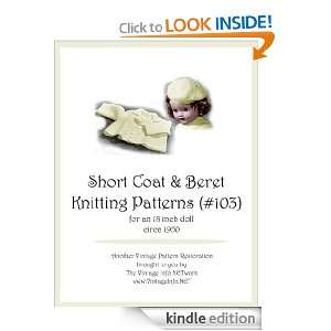 Short Coat and Beret Knitting Patterns for 18 Inch Doll (#103) The 