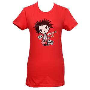 NEW TOKIDOKI Mad Rocker Design Red Baby Doll T Shirt  