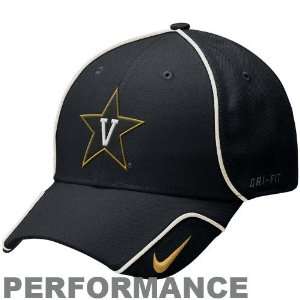  Nike Vanderbilt Commodores Black Coaches Performance Adjustable Hat 