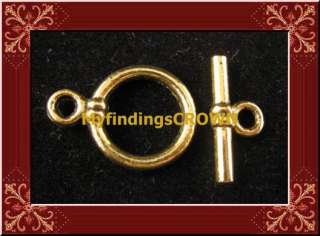 40 set Antiqued gold smooth circle toggle clasp FC1494  