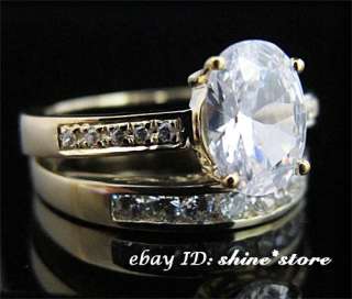   YELLOW GOLD ENGAGEMENT WEDDING SET LADY CREATED DIAMOND RINGS  