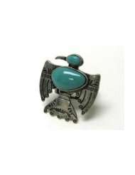 Imitation Turquoise Azteca Theme Thunderbird Stretch Fashion Ring