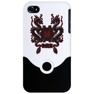  iPhone 4 or 4S Slider Case White Two Chinese Dragons 