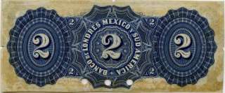 M251a El Banco de Londres, Mexico y Sud America 2 Pesos VF #2205 