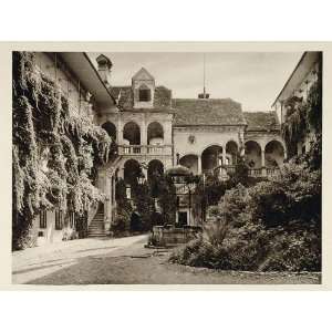  1928 Courtyard Schloss Hollenegg Castle Chateau Austria 