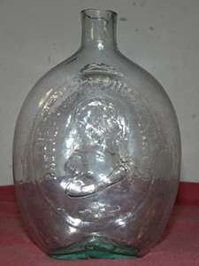 Antique GEORGE WASHINGTON/GEN. TAYLOR BOTTLE Flask w/PONTIL BOTTOM 