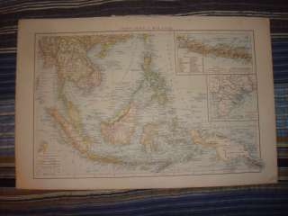 ANTIQUE SUMATRA PHILIPPINE ISLANDS JAVA MALAYSIA MAP NR  