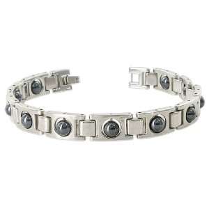    Magnetic 10mm wide Link Bracelet 8.5 with Fold Over Clasp Jewelry