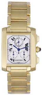 Cartier Tank Francaise Chronograph Mens Gold Watch W5000R2  