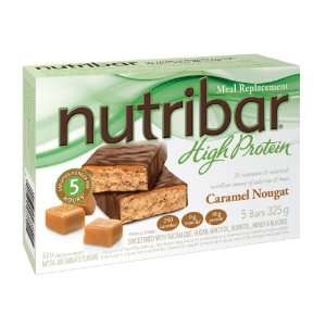  Nutribar High Protein Meal Replacement, Caramel Nougat, 5 