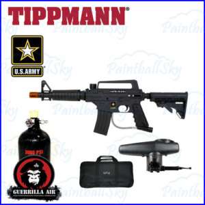 TIPPMANN ALPHA BLACK M16 MOD PAINTBALL GUN N2 CYCLONE Feed System 