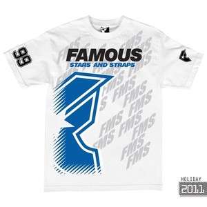 FAMOUS STARS AND STRAPS TILTED RALLY S/S TEE  WHITE  