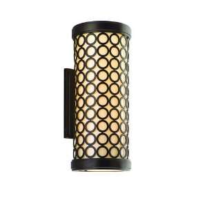   Bronze Outdoor Wall Light with Cream Ice Glass 83 22
