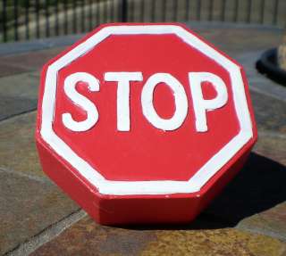 STOP SIGN Cabinet Dresser DRAWER Pull Hand Painted KNOB Awesome 