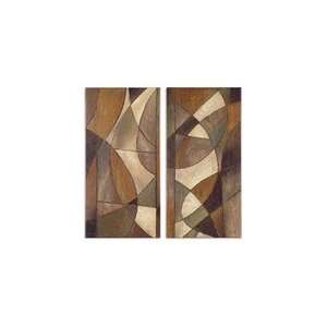   Multicolor Outdoor Abstract Shapes Art   2Pc Bundle
