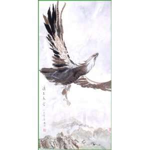 Original Chinese Brush Painting Scroll   Eagle ,hand painted 