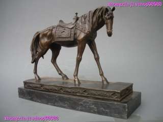Western Lifelike pure bronze Thoroughbred horse Art Statue  