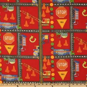  54 Wide Robert Allen Big Dig Red Fabric By The Yard 