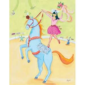  Blue Circus Horse Canvas Reproduction