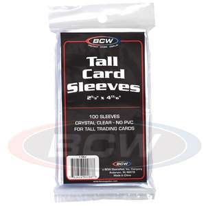 100 BCW Tall Card Soft Sleeves  
