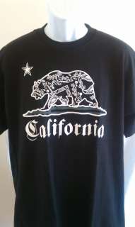 CALIFORNIA STATE BEAR T SHIRT SM XL CALI T SHIRT BLK  