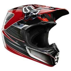 Fox 2012 V3 Steel Faith Bike Helmet   01250 (Silver/Red   L)  