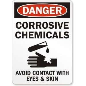  Danger Corrosive Chemicals Avoid Contact With Eyes & Skin 
