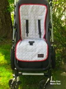 Authentic ~ New ~ Bebe Chic Reversible Stroller Liner ~ Metro Red 