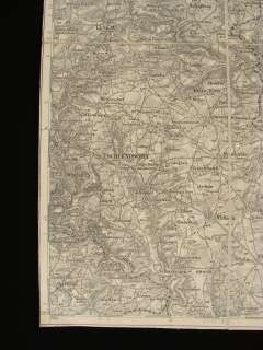 1900s GERMAN WESTERN CZECHOSLOVAKIA REGION CANVAS MAP  