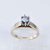 Engagement Ring 18K Solid Gold Brilliant Cut Solitaire Diamond Size 5 