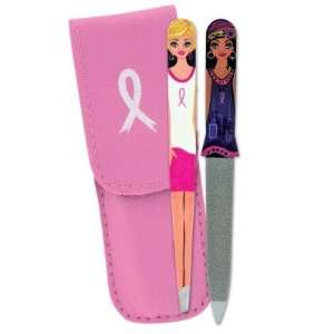  Breast Cancer Awareness Uptown Girls Nail File & Tweezer 