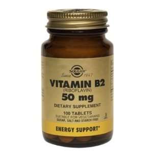 Vitamin B2 (Riboflavin) 50 mg 100 Tablets Health 