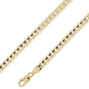  10k Solid Yellow Gold Flat Curb Cuban Chain Bracelet 5.9mm 