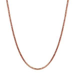  14k Italian Rose Gold Franco 1mm Chain Necklace, 16 