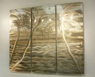   Tropical Abstract Metal Wall Art Office Painting Decor Private Oasis