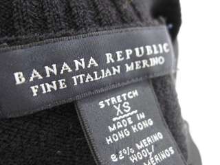 LOT 2 BANANA REPUBLIC Black Ribbed Top Sweater Sz XS  