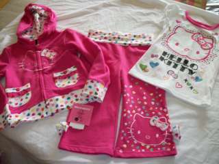 NEW GIRLS 3PC HELLO KITTY SWEATER OUTFIT SET 3/4 4 5  