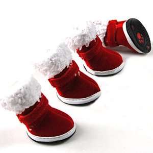  LOVEPET Dog Happy New Year Boots, Dog Shoes, Wine Red Booties 