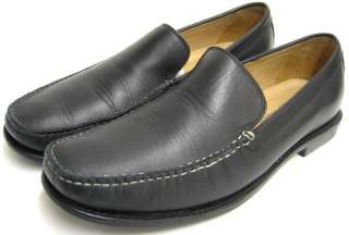 Mens Shoes Johnston Murphy Black Moc Toe Dress Casual Leather Loafers 