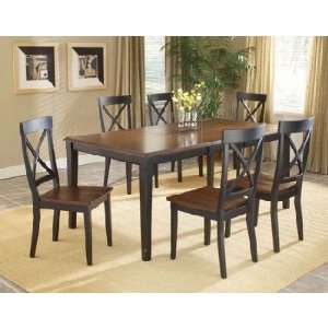  Englewood Rubbed Black with Brown Cherry Dinind Room Set 